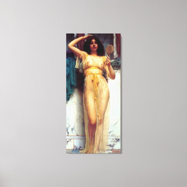 Der Spiegel ~ John William Godward Leinwanddruck (Vorderseite)