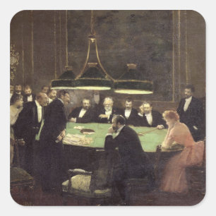 Der Spielsaal im Casino, 1889 Quadratischer Aufkleber
