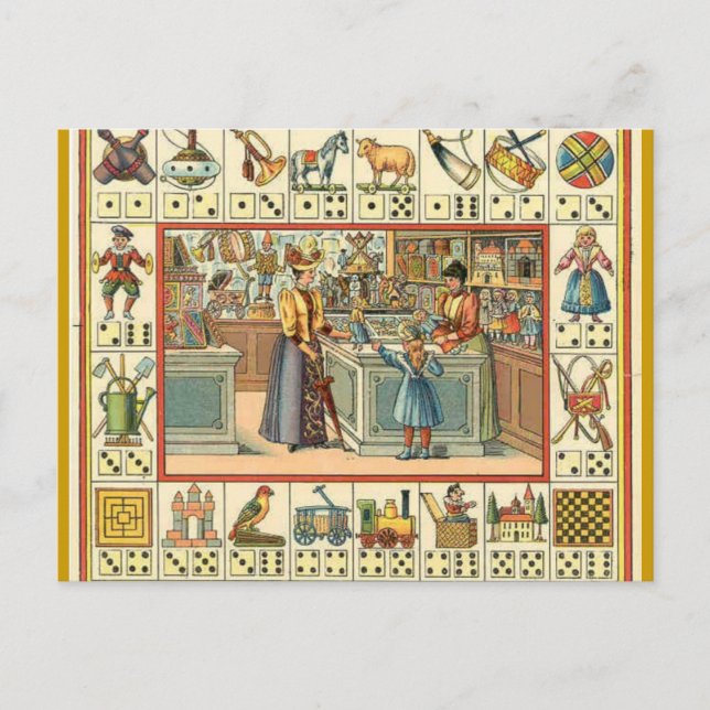 Der Spielzeugladen Vintag französisch Postkarte (Vorderseite)