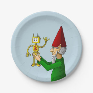Der Spielzeugmacher des Weihnachtsmanns präsentier Pappteller