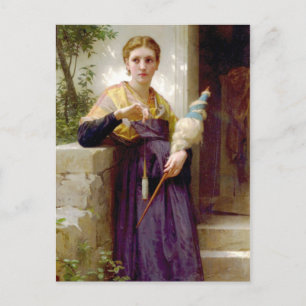 Der Spinner, William-Adolphe Bouguereau Postkarte
