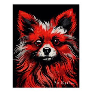 Der Spitz Hund, rot und schwarz 001 - Ulises Dal Poster