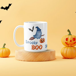 Der Spooky Boo Trick oder Treat Halloween Kaffeetasse