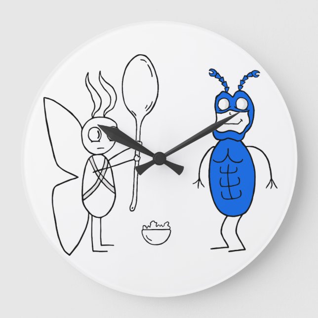 Der SPOOOOOONNN ist zu groß Große Wanduhr (Vorderseite)