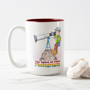 Der Sport der Farbfotografie Zweifarbige Tasse