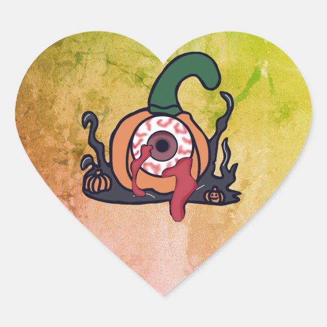 Der spöttische Blutschuss Kürbis Herz-Aufkleber (Vorderseite)
