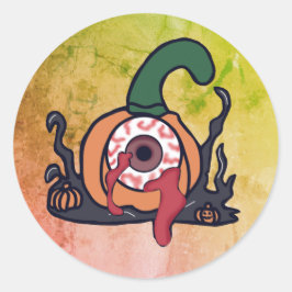 Der spöttische Blutschuss Kürbis Runder Aufkleber