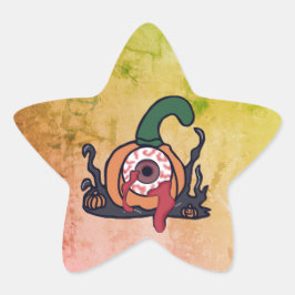 Der spöttische Blutschuss Kürbis Stern-Aufkleber
