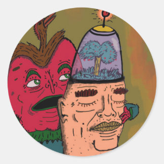 Der sprechende Apfel Runder Aufkleber