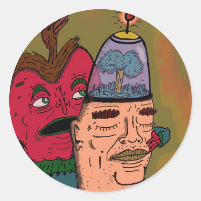 Der sprechende Apfel Runder Aufkleber (Vorderseite)