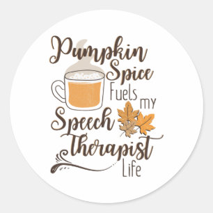 Der Sprechtherapeut Pumpkin Gewürz Latte Slapp Fal Runder Aufkleber