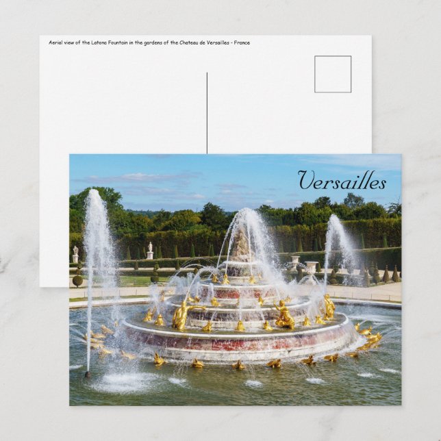 Der Springbrunnen von Latona im Garten von Versail Postkarte (Vorne/Hinten)