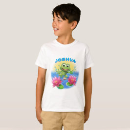 Der springende Frog-Junge hat sein T-Shirt-Geburts T-Shirt