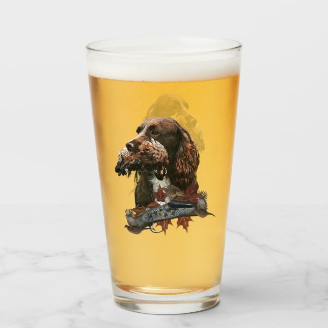 Der Sprocker Spanier, Gun Dog Art Glas (Rückseite (gefüllt))