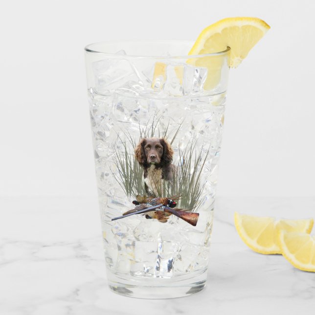 Der Sprocker Spanier, Gun dog art Glass Glas (Rückseite Ice)