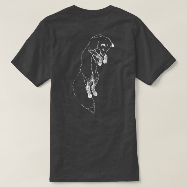 "Der Sprung" Fox, der das T-Shirt der dunkelgrauen (Design Rückseite)