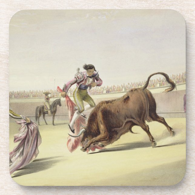 Der Sprung oder das Salta Tras Cuernos, 1865 Getränkeuntersetzer (Vorderseite)