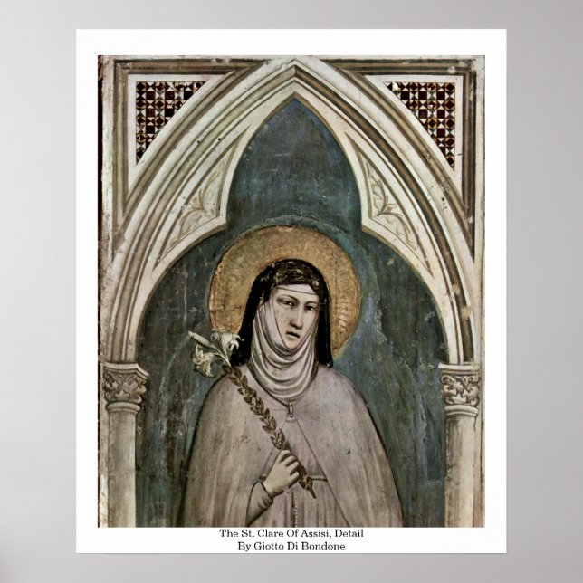 Der St.-Clare of AssisiDetail von Giotto di Bondon Poster (Vorne)