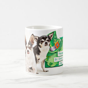 Der St. Patrick's Day Chihuahua Kaffeetasse