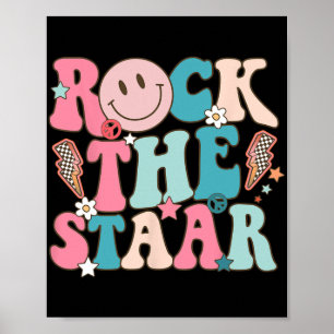Der Staar Test Day Retro Groovy Teacher St. Poster