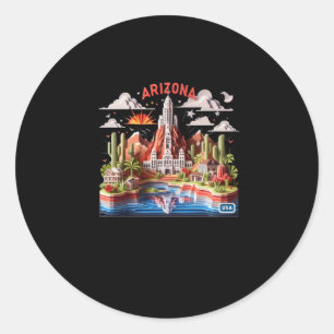 Der Staat von Arizona in den USA1 Runder Aufkleber