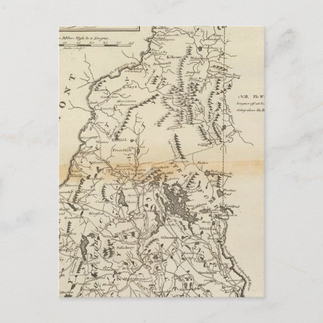 Der Staat von New Hampshire Postkarte (Vorderseite)