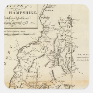 Der Staat von New Hampshire Quadratischer Aufkleber