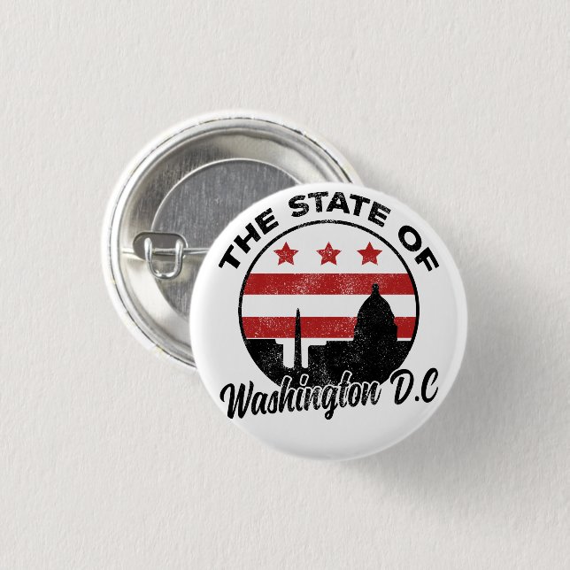 Der Staat von Washington DC - 51. Staat  Button (Vorne & Hinten)