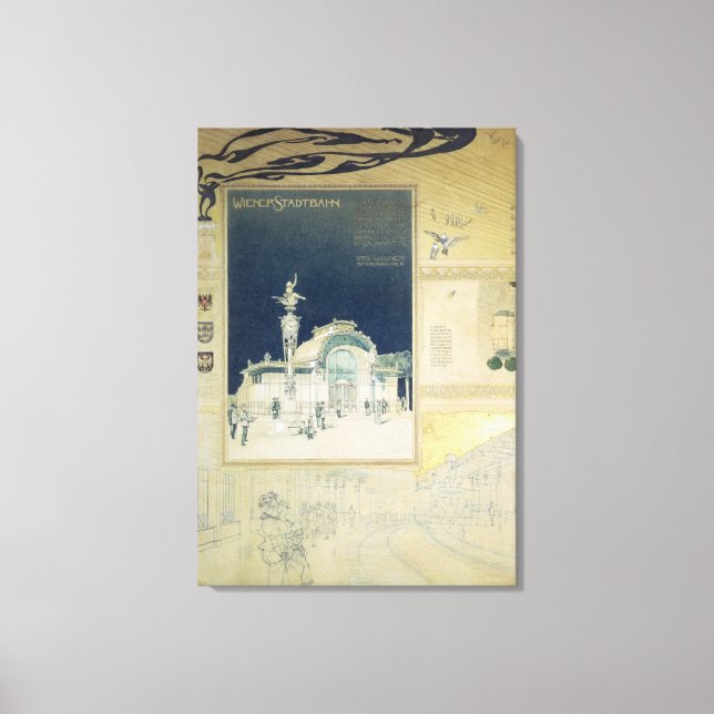 Der Stadtbahn-Pavillon von Wien Leinwanddruck (Vorderseite)