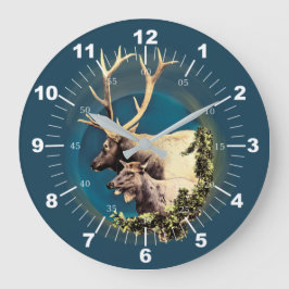 Der Stag und die Hinten Große Wanduhr