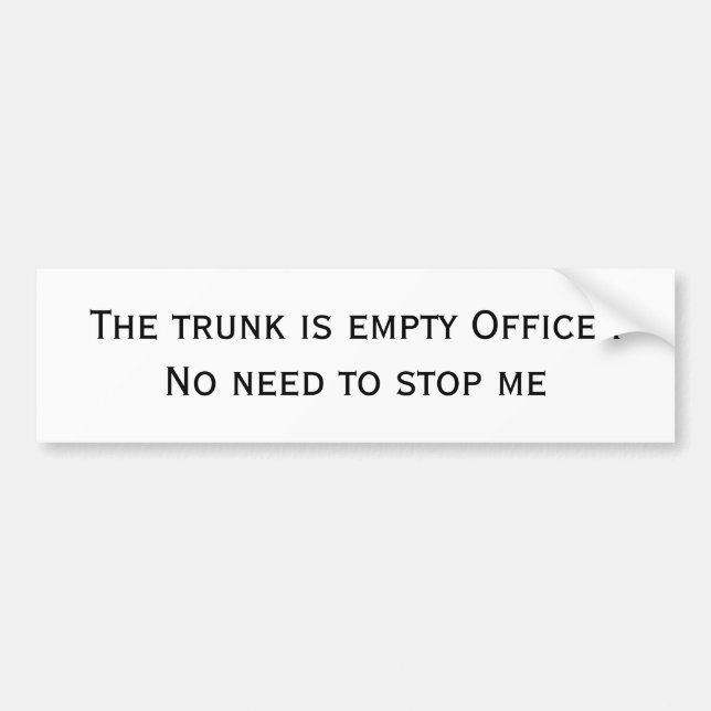 Der Stamm ist leer Autoaufkleber (Vorne)