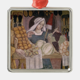 Der Stand der Frucht-Verkäufer Silbernes Ornament