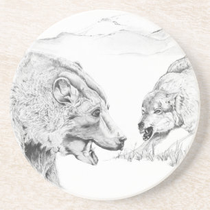 Der Stand Off - Sandstein-Untersetzer Getränkeuntersetzer