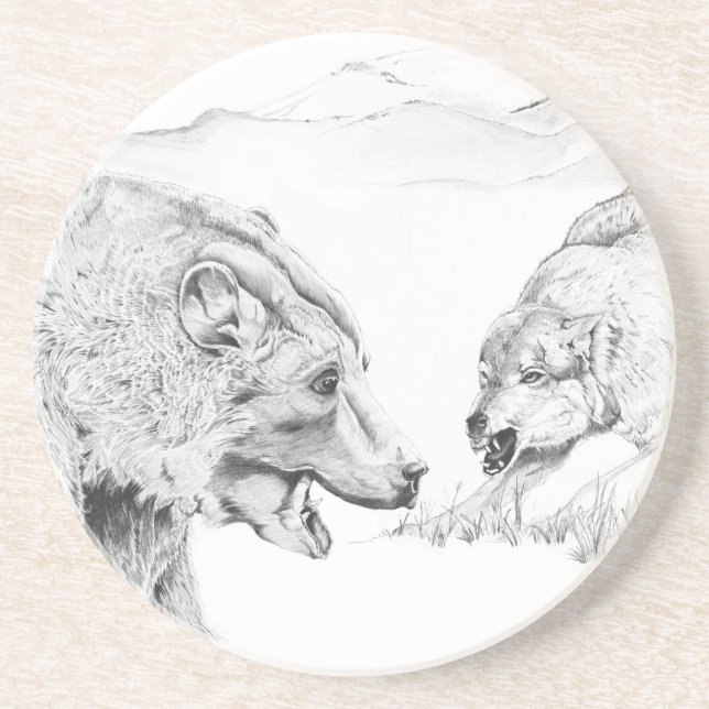 Der Stand Off - Sandstein-Untersetzer Getränkeuntersetzer (Vorne)