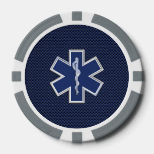 Der Star des Lebens paramedic Carbon Fiber Style Pokerchips