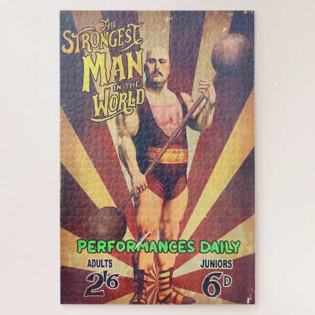 Der stärkste Mann der Welt, Vintage Poster. Puzzle (Vertikal)