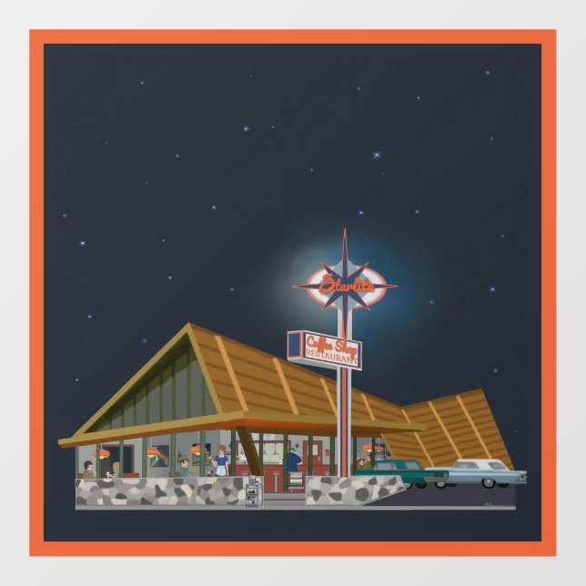 Der Starlite-Coffee Shop Fensteraufkleber (Blatt)