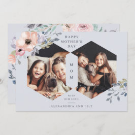 Der staubige blaue geometrische Blumentag der | Einladung