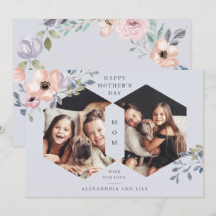 Der staubige blaue geometrische Blumentag der   Einladung