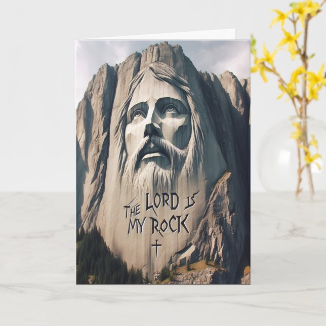 Der Stein geschnitzte Retter der Herr ist mein Ste Karte (Gelbe Blume)