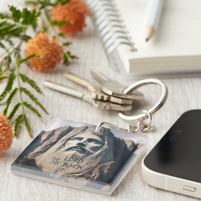 Der Stein geschnitzte Retter der Herr ist mein Ste Schlüsselanhänger (Vorderseite rechts)