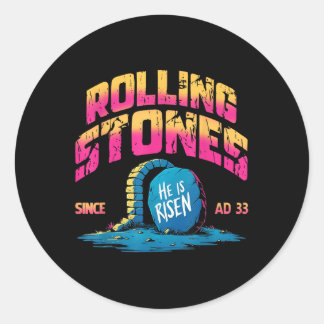 Der Stein wurde weggeschleudert, er ist live Retro Runder Aufkleber