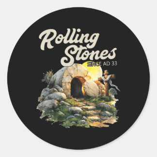 Der Stein wurde weggeschleudert, er ist live Retro Runder Aufkleber
