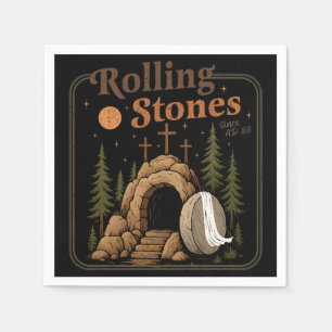 Der Stein wurde weggeworfen, um zu Ostern zu werde Serviette