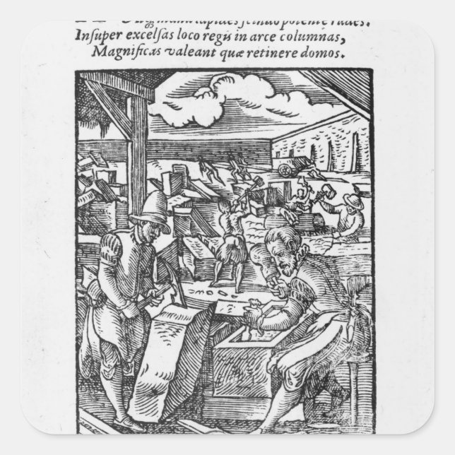 Der Steinschneider Quadratischer Aufkleber (Vorderseite)