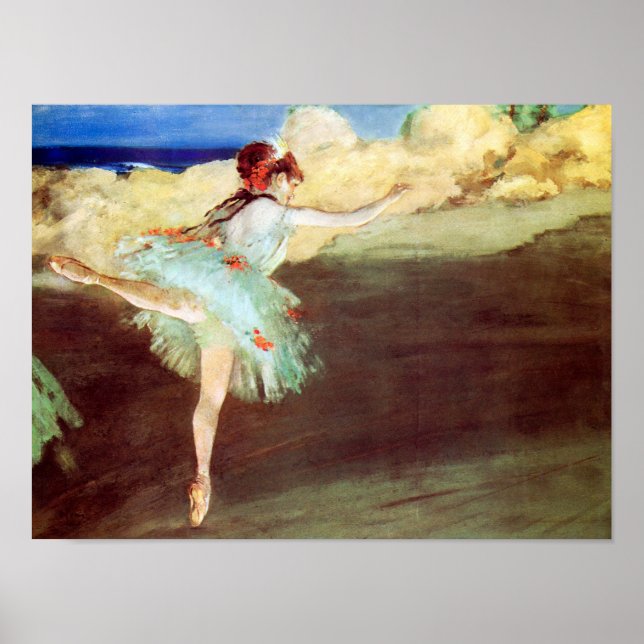 Der Stern: Tänzer auf Point von Degas Poster (Vorne)