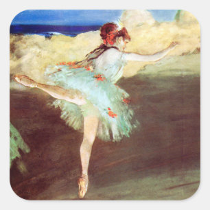 Der Stern: Tänzerin auf den Fußspitzen von Degas Quadratischer Aufkleber