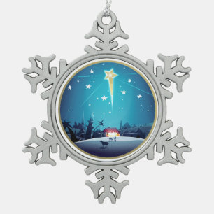 Der Stern von Bethlehem Weihnachtsgeschenk Schneeflocken Zinn-Ornament