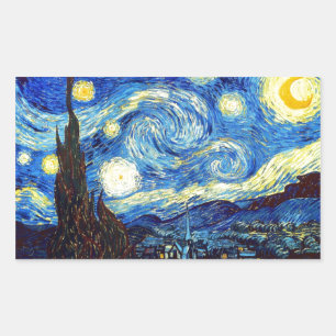 Der Sternenhimmel von Vincent van Gogh 1889 Rechteckiger Aufkleber