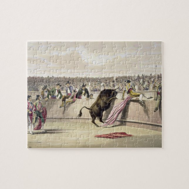 Der Stier, der die Sperren, 1865 (Farbe, springt Puzzle (Horizontal)
